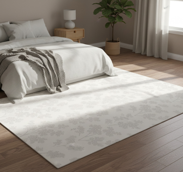 Tappeto vinile camera da letto fiori bianchi semplici - TenStickers
