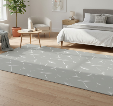Tappeto vinile camera da letto fiori grigi chiari - TenStickers