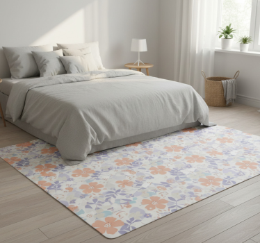 Tappeto vinile camera da letto fiori originali nordici - TenStickers