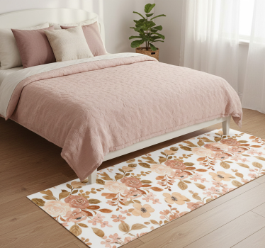 Tappeto vinile camera da letto fiori rosa pastello - TenStickers