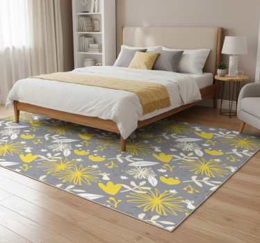Tappeto vinile camera da letto fiori vintage pantone - TenStickers