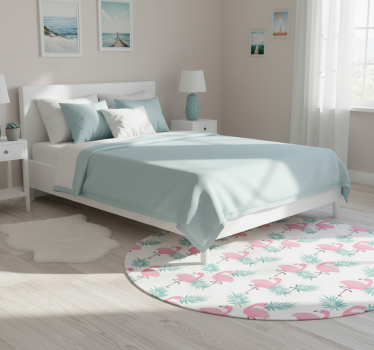 Tappeto vinile camera da letto flamenco tropicale - TenStickers
