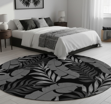 Tappeto vinile camera da letto foglie di giungla scure - TenStickers