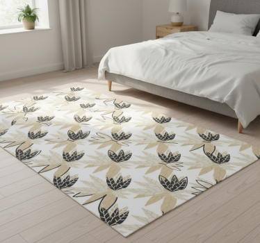 Tappeto vinile camera da letto foglie marroni stilizzate - TenStickers