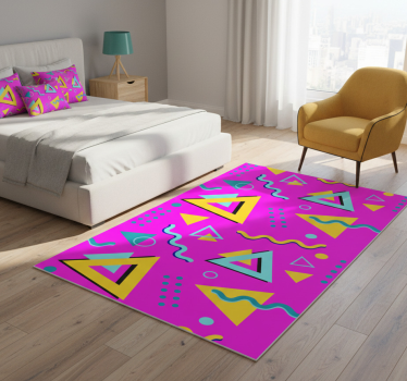 Tappeto vinile camera da letto forme geometriche 80s - TenStickers