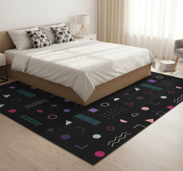 Tappeto vinile camera da letto forme geometriche multicolori - TenStickers
