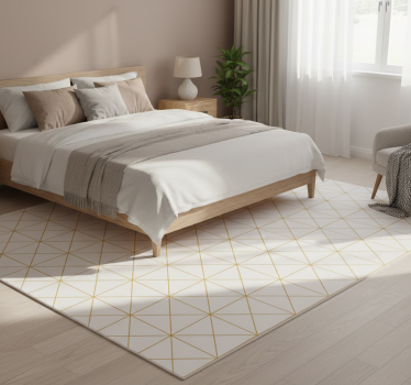Tappeto vinile camera da letto geometrico oro - TenStickers