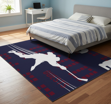 Tappeto vinile camera da letto giocatore di hockey - TenStickers