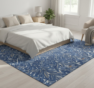 Tappeto vinile camera da letto giungla indigo lussureggiante - TenStickers