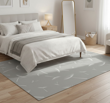 Tappeto vinile camera da letto grigio fiorato chiaro - TenStickers