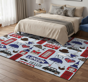Tappeto vinile camera da letto il meglio di londra - TenStickers