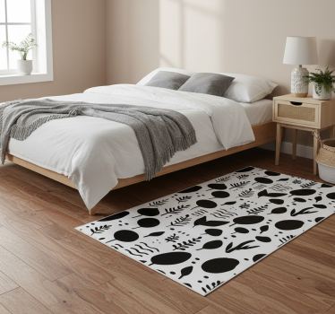 Tappeto vinile camera da letto immagini natura bianco e nero - TenStickers