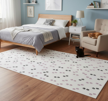 Tappeto vinile camera da letto impronte di zampa - TenStickers