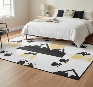 Tappeto vinile camera da letto impronte sulla neve - TenStickers