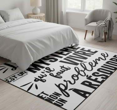 Tappeto vinile camera da letto la vita è un mistero - TenStickers