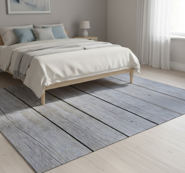 Tappeto vinile camera da letto legno grezzo grigio nordico - TenStickers