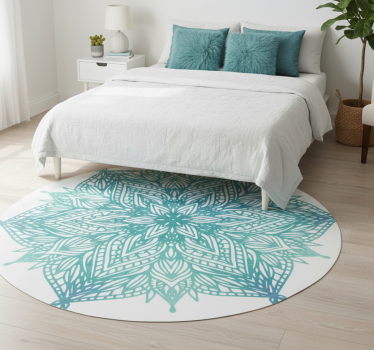Tappeto vinile camera da letto mandala turchese - TenStickers