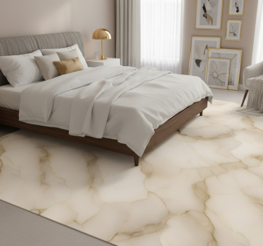 Tappeto vinile camera da letto marmo bianco e oro - TenStickers