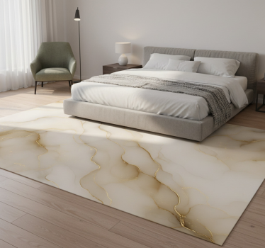 Tappeto vinile camera da letto marmo e oro - TenStickers