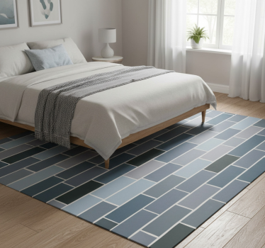 Tappeto vinile camera da letto mattonelle grigie decorative - TenStickers