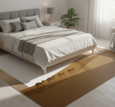 Tappeto vinile camera da letto moschea e cammelli - TenStickers