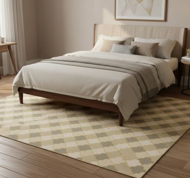 Tappeto vinile camera da letto motivo art deco beige - TenStickers