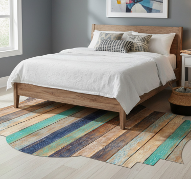 Tappeto vinile camera da letto motivo assi legno marrone - TenStickers