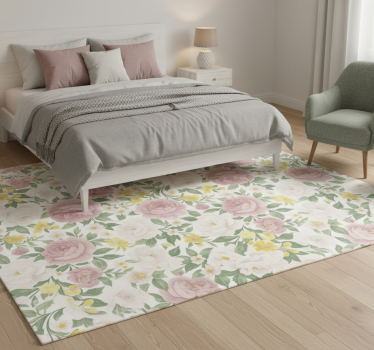 Tappeto vinile camera da letto motivo botanico fumoso - TenStickers