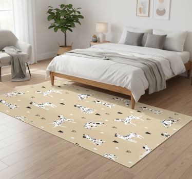 Tappeto vinile camera da letto motivo cani beige - TenStickers
