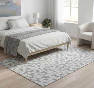 Tappeto vinile camera da letto motivo circolare grigio - TenStickers