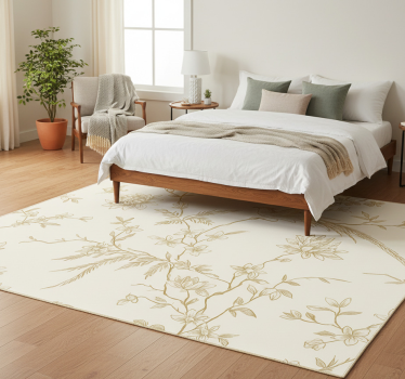 Tappeto vinile camera da letto motivo floreale elegante - TenStickers