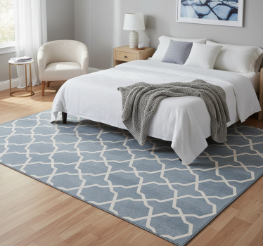 Tappeto vinile camera da letto motivo hamptons grigio - TenStickers
