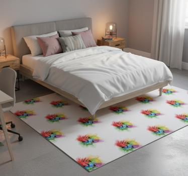 Tappeto vinile camera da letto motivo teste bianche - TenStickers