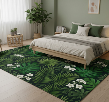 Tappeto vinile camera da letto natura esotica verde - TenStickers