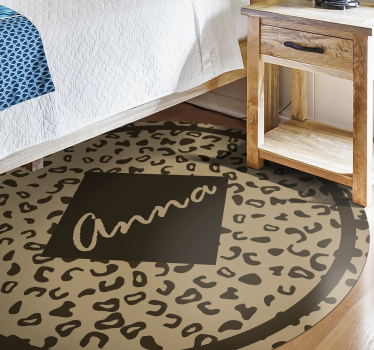 Tappeto vinile camera da letto nome con stampa leopardata - TenStickers