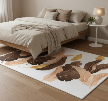 Tappeto vinile camera da letto piante beige savannah - TenStickers