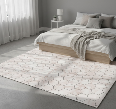 Tappeto vinile camera da letto piastrelle esagonali marmo - TenStickers