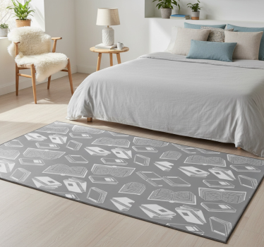 Tappeto vinile camera da letto poema grigio nordico - TenStickers