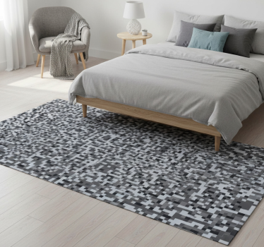 Tappeto vinile camera da letto quadrati grigi nordici - TenStickers