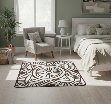 Tappeto vinile camera da letto piastrella floreale etnica - TenStickers