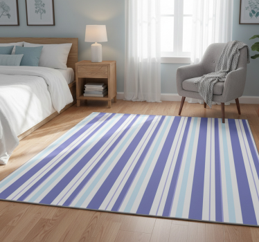 Tappeto vinile camera da letto righe blu verticali - TenStickers
