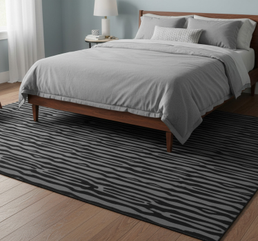 Tappeto vinile camera da letto righe ondulate grigie e nere - TenStickers