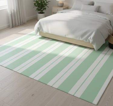 Tappeto vinile camera da letto righe verdi verticali - TenStickers