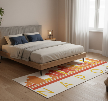 Tappeto vinile camera da letto skyline di napoli - TenStickers
