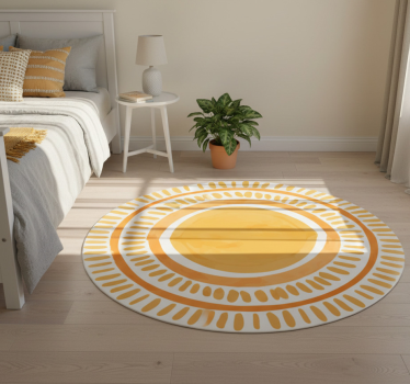 Tappeto vinile camera da letto sole giallo disegnato - TenStickers