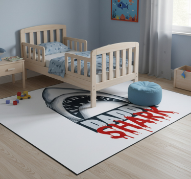 Tappeto vinile camera da letto squalo papà - TenStickers