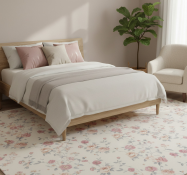 Tappeto vinile camera da letto stampa floreale - TenStickers