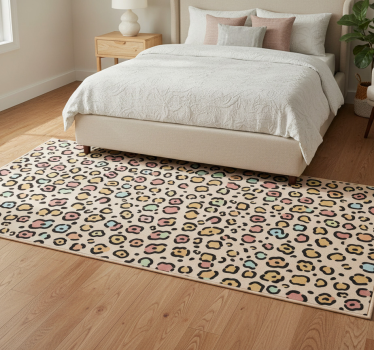 Tappeto vinile camera da letto stampa leopardata pastello - TenStickers