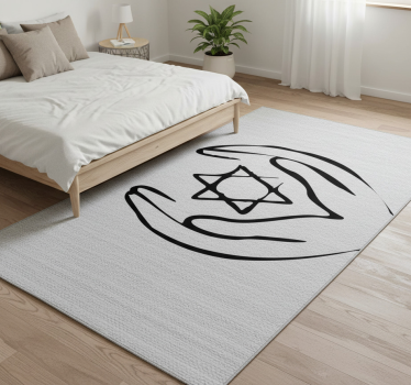 Tappeto vinile camera da letto stella di davide - TenStickers