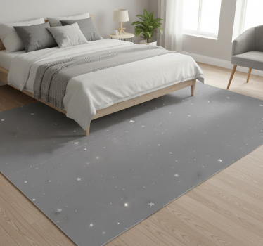 Tappeto vinile camera da letto stelle bianche su grigio - TenStickers